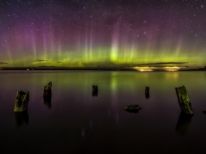 Northern Lights Lake, Night, star