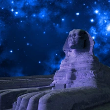 Statue monument, Sky, star, sphinx