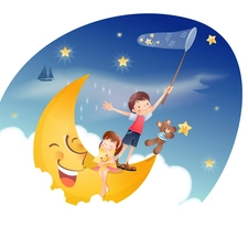 star, Kids, moon