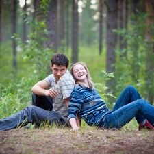 love, joy, car in the meadow, Steam, forest