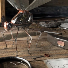 Clockwork, tools, Steampunk, dragon-fly