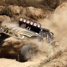 Stones, branch pics, Way, Sand, Jeep