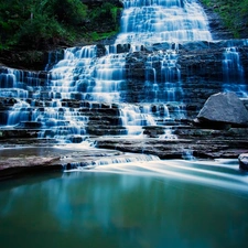 Stones, waterfall, rocks