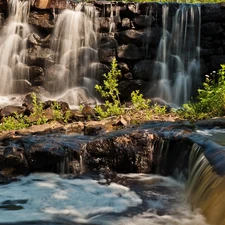 Stones, waterfall, rocks