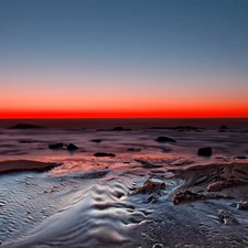 sea, sun, Stones, west