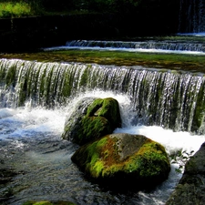 waterfall, Stones