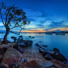 Stones, west, trees, viewes, lake