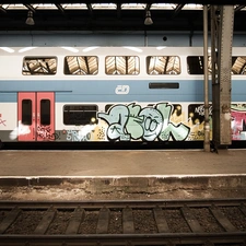 stop, Train, Graffiti