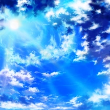 ligh, clouds, flash, Przebijające, Sky, sun, luminosity
