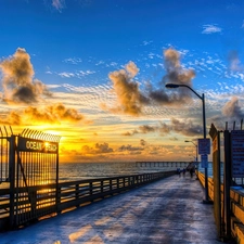 pier, west, sun, sea