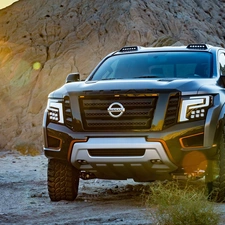 Nissan, rays, sun, Titan Warrior