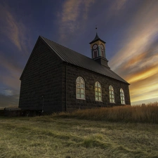 sun, church, west