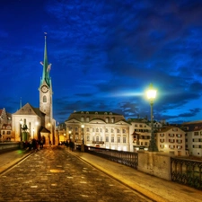 bridge, Zurich, Switzerland, Town