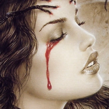 tear, girl, Blood