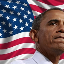 Barack Obama, The United States, flag, president