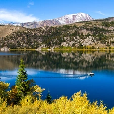 Mountains, an, The River, Boat