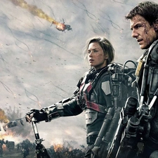 On the Edge of Tomorrow, Emily Blunt, soldiers, movie, Tom Cruise, Characters, Weapons