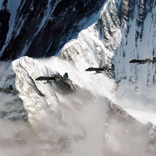 Planes, winter, Thunderbolt A-10, Mountains