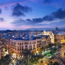 Barcelona, panorama, town, Spain