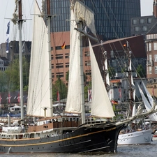 Town, sailboats, ceremony