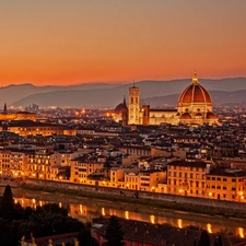 town, Italy, Florence, panorama, chair