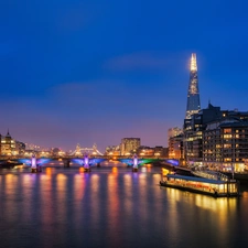 Town, London, thames, bridge, River