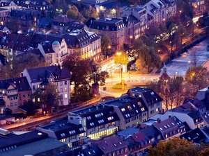 town, night, Germany, panorama, Baden