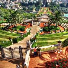 Gardens, panorama, town, The palace