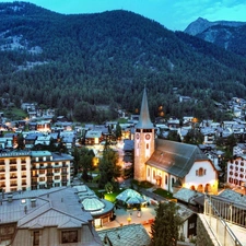 Zermatt, panorama, town, Switzerland