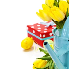 Easter, Yellow, Tulips, eggs