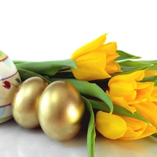Tulips, Flowers, easter, eggs, eggs