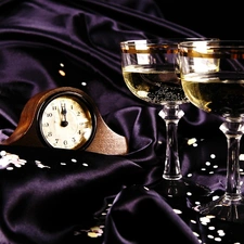Twelfth, hour, champagne, Clock, Lights