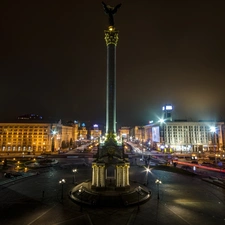 Majdan, square, Ukraine, Night, Kiev, Independence