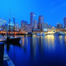 USA, Boston, port