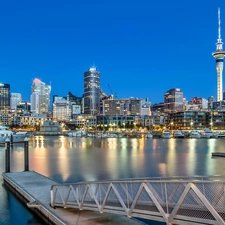 New Zeland, Platform, vessels, skyscraper