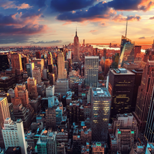 Manhattan, skyscrapers, Aerial View, New York