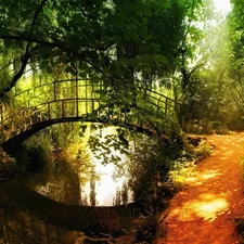 brook, trees, viewes, bridges