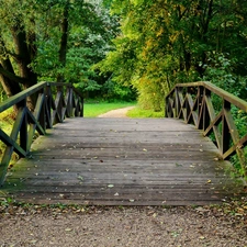 Park, trees, viewes, bridge