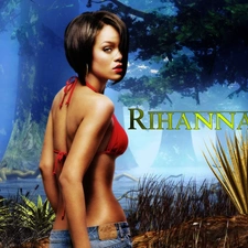 Rihanna, trees, viewes, songster