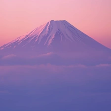 volcano, mount, Fog