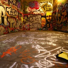 walls, Graffiti, Paints, painted, Space