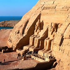 Egypt, temple, water, Abu Simbel