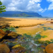 Beaches, Stones, water, Sky