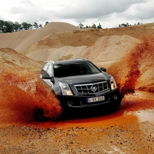 Sand, Cadillac SRX, water