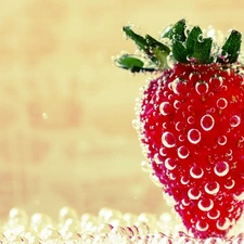water, Strawberry, drops