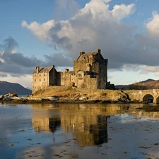 Scotland, bridge, water, Eilean Donan