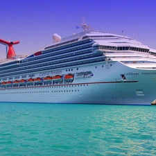 water, Carnival Freedom, cruise, azure, Ship