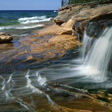 rocks, water