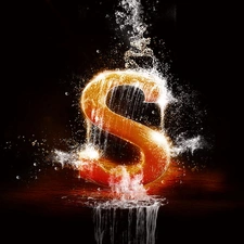 water, letter, S