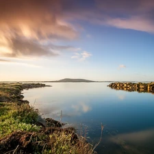 Sky, Stones, water, clouds